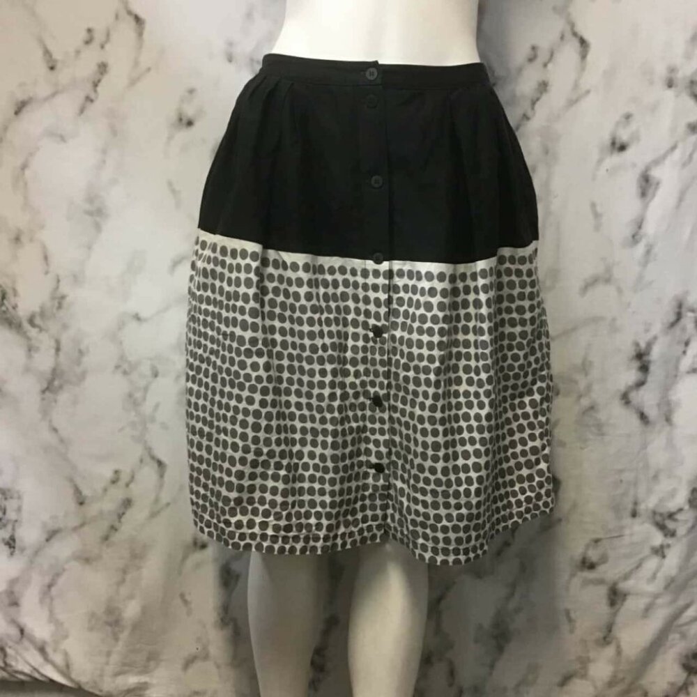 MARIMEKKO Poni Polka Dot Spot Print A-Line Cotton High Waisted Skirt - Picture 8 of 15